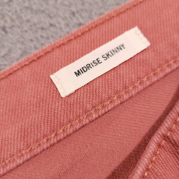 Dockers Jeans Womens 8‎ Pink Mid Rise Skinny 31X26 Casual Denim Stretch Trousers - Picture 8 of 13